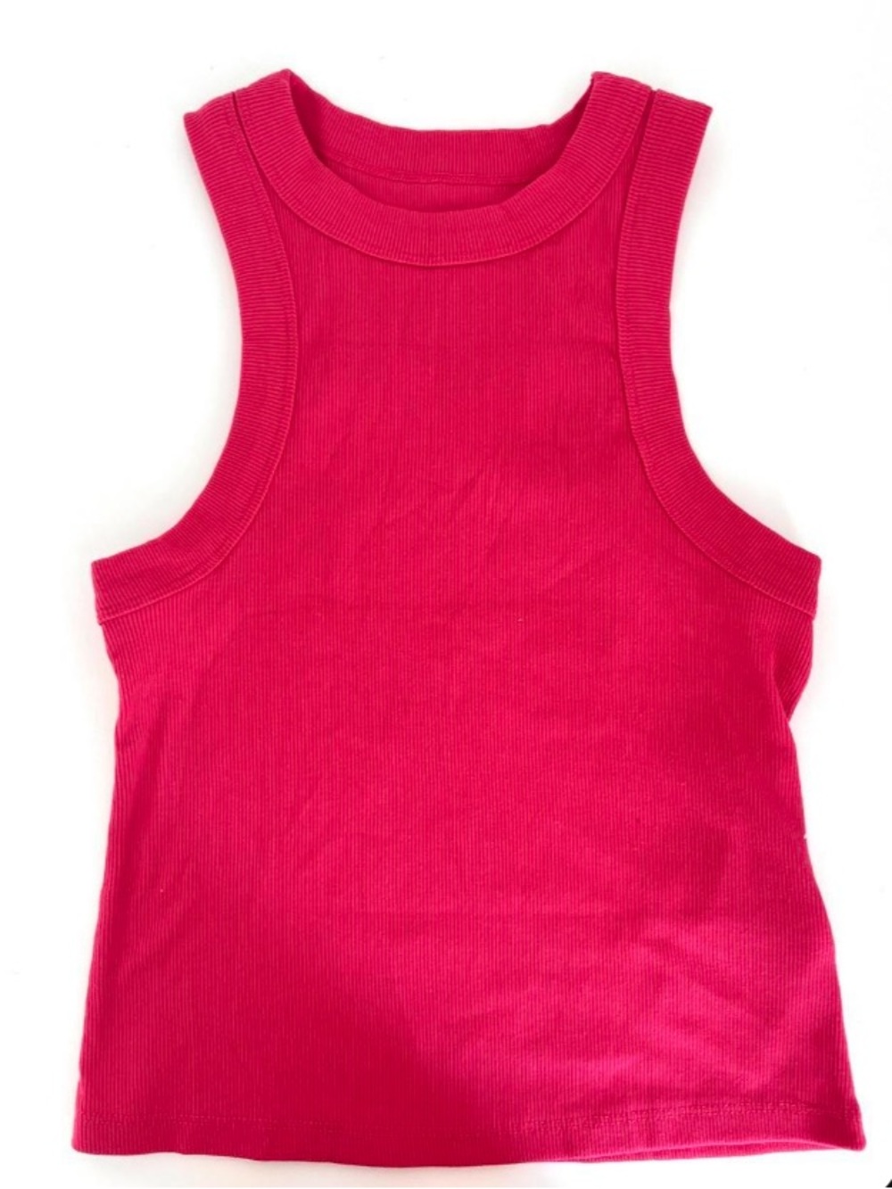Old Navy First-Clean Fitted Rib-Knit Snug Tank Top Hot Pink - Size Small